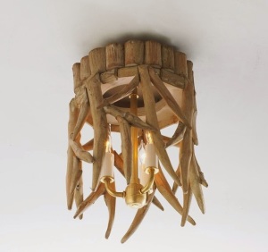 Scandinavische plafondlamp- hout